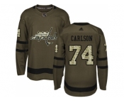 Youth Adidas Washington Capitals #74 John Carlson Green Salute to Service Stitched NHL Jersey