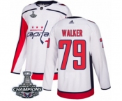 Youth Adidas Washington Capitals #79 Nathan Walker Authentic White Away 2018 Stanley Cup Final Champions NHL Jersey