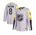Youth Adidas Washington Capitals #8 Alex Ovechkin Authentic Gray 2018 All-Star Metro Division NHL Jersey