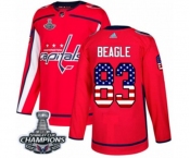 Youth Adidas Washington Capitals #83 Jay Beagle Authentic Red USA Flag Fashion 2018 Stanley Cup Final Champions NHL Jersey