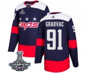 Youth Adidas Washington Capitals #91 Tyler Graovac Authentic Navy Blue 2018 Stadium Series 2018 Stanley Cup Final Champions NHL Jersey