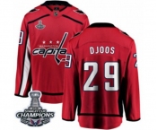 Youth Washington Capitals #29 Christian Djoos Fanatics Branded Red Home Breakaway 2018 Stanley Cup Final Champions NHL Jersey