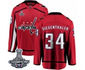Youth Washington Capitals #34 Jonas Siegenthaler Fanatics Branded Red Home Breakaway 2018 Stanley Cup Final Champions NHL Jersey