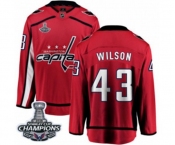 Youth Washington Capitals #43 Tom Wilson Fanatics Branded Red Home Breakaway 2018 Stanley Cup Final Champions NHL Jersey