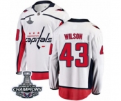 Youth Washington Capitals #43 Tom Wilson Fanatics Branded White Away Breakaway 2018 Stanley Cup Final Champions NHL Jersey