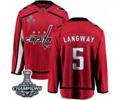 Youth Washington Capitals #5 Rod Langway Fanatics Branded Red Home Breakaway 2018 Stanley Cup Final Champions NHL Jersey