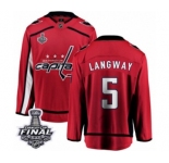Youth Washington Capitals #5 Rod Langway Fanatics Branded Red Home Breakaway 2018 Stanley Cup Final NHL Jersey