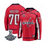 Youth Washington Capitals #70 Braden Holtby Fanatics Branded Red Home Breakaway 2018 Stanley Cup Final Champions NHL Jersey