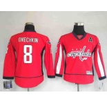youth nhl washington capitals #8 alex ovechkin red