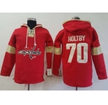 Men's Washington Capitals #70 Braden Holtby Red Pullover Hoodie Stitched NHL Jersey