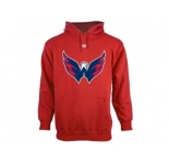 Washington Capitals Red Old Time Hockey Big Logo with Crest Pullover Hoodie