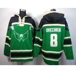 nhl jerseys washington capitals #8 alex ovechkin green[pullover hooded sweatshirt patch c]