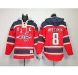nhl jerseys washington capitals #8 alex ovechkin red[pullover hooded sweatshirt patch c]