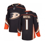 Anaheim Ducks #1 Lukas Dostal Authentic Black Home Hockey Jersey