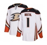 Anaheim Ducks #1 Lukas Dostal Authentic White Away Hockey Jersey