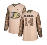 Anaheim Ducks #14 Adam Henrique Authentic Camo Veterans Day Practice Hockey Jersey