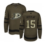 Anaheim Ducks #15 Ryan Getzlaf Authentic Green Salute to Service Hockey Jersey