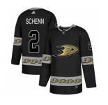 Anaheim Ducks #2 Luke Schenn Premier Black Team Logo Fashion Hockey Jersey