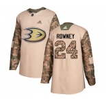 Anaheim Ducks #24 Carter Rowney Authentic Camo Veterans Day Practice Hockey Jersey