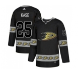 Anaheim Ducks #25 Ondrej Kase Premier Black Team Logo Fashion Hockey Jersey