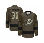 Anaheim Ducks #31 Frederik Andersen Green Salute to Service Stitched NHL Jersey
