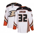 Anaheim Ducks #32 Jacob Larsson Authentic White Away Hockey Jersey