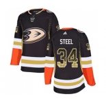 Anaheim Ducks #34 Sam Steel Authentic Black Drift Fashion Hockey Jersey
