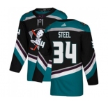 Anaheim Ducks #34 Sam Steel Authentic Black Teal Alternate Hockey Jersey