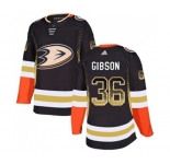 Anaheim Ducks #36 John Gibson Authentic Black Drift Fashion Hockey Jersey