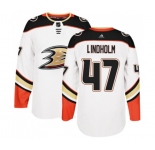 Anaheim Ducks #47 Hampus Lindholm Authentic White Away Hockey Jersey