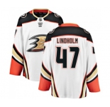 Anaheim Ducks #47 Hampus Lindholm Fanatics Branded White Away Breakaway Hockey Jersey