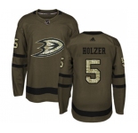 Anaheim Ducks #5 Korbinian Holzer Authentic Green Salute to Service Hockey Jersey