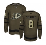 Anaheim Ducks #8 Teemu Selanne Authentic Green Salute to Service Hockey Jersey