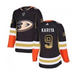Anaheim Ducks #9 Paul Kariya Authentic Black Drift Fashion Hockey Jersey
