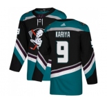 Anaheim Ducks #9 Paul Kariya Authentic Black Teal Alternate Hockey Jersey