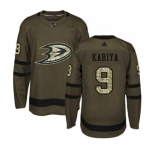 Anaheim Ducks #9 Paul Kariya Authentic Green Salute to Service Hockey Jersey