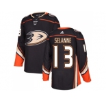 Men Adidas Anaheim Ducks #13 Teemu Selanne Black Home Authentic Stitched NHL Jersey
