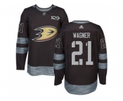 Men Adidas Anaheim Ducks #21 Chris Wagner Black 1917-2017 100th Anniversary Stitched NHL Jersey