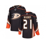 Men Adidas Anaheim Ducks #21 Chris Wagner Black Home Authentic Stitched NHL Jersey