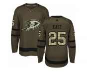 Men Adidas Anaheim Ducks #25 Ondrej Kase Green Salute to Service Stitched NHL Jersey