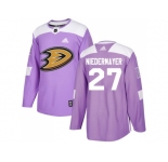 Men Adidas Anaheim Ducks #27 Scott Niedermayer Purple Authentic Fights Cancer Stitched NHL Jersey