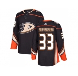 Men Adidas Anaheim Ducks #33 Jakob Silfverberg Black Home Authentic Stitched NHL Jersey
