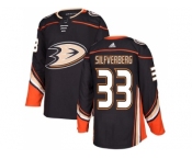 Men Adidas Anaheim Ducks #33 Jakob Silfverberg Black Home Authentic Stitched NHL Jersey