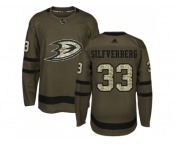 Men Adidas Anaheim Ducks #33 Jakob Silfverberg Green Salute to Service Stitched NHL Jersey