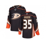 Men Adidas Anaheim Ducks #35 Jean-Sebastien Giguere Black Home Authentic Stitched NHL Jersey