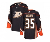 Men Adidas Anaheim Ducks #35 Jean-Sebastien Giguere Black Home Authentic Stitched NHL Jersey