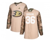 Men Adidas Anaheim Ducks #36 John Gibson Camo Authentic 2017 Veterans Day Stitched NHL Jersey
