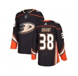 Men Adidas Anaheim Ducks #38 Derek Grant Black Home Authentic Stitched NHL Jersey