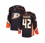 Men Adidas Anaheim Ducks #42 Josh Manson Black Home Authentic Stitched NHL Jersey