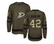 Men Adidas Anaheim Ducks #42 Josh Manson Green Salute to Service Stitched NHL Jersey